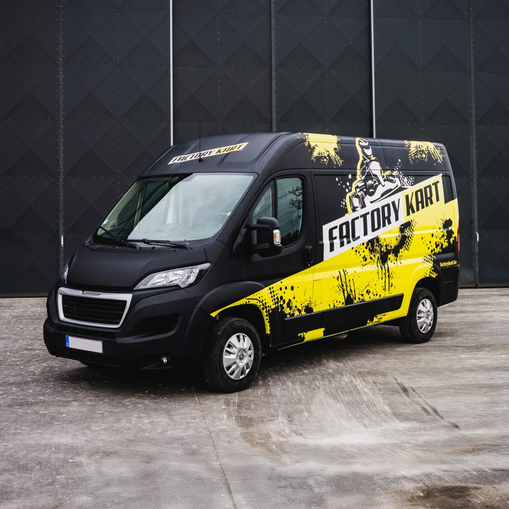 Gewrapte bestelwagen voor Factory Kart in Beersel