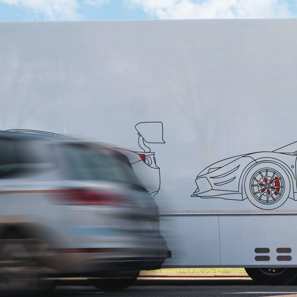 ferrari trailer is beletterd door printafdeling bij Castaar