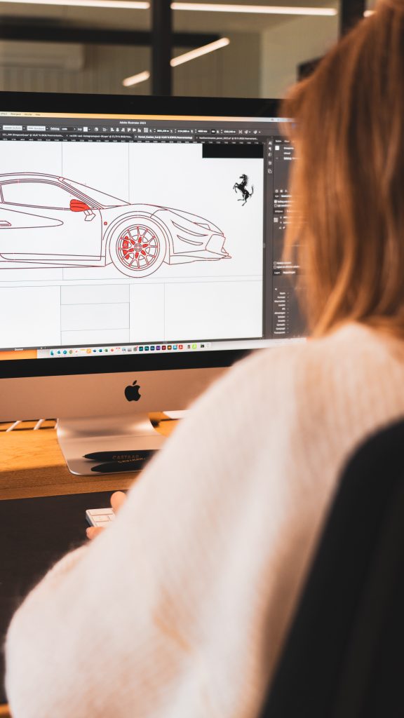 ontwerp van belettering voor ferrari trailer