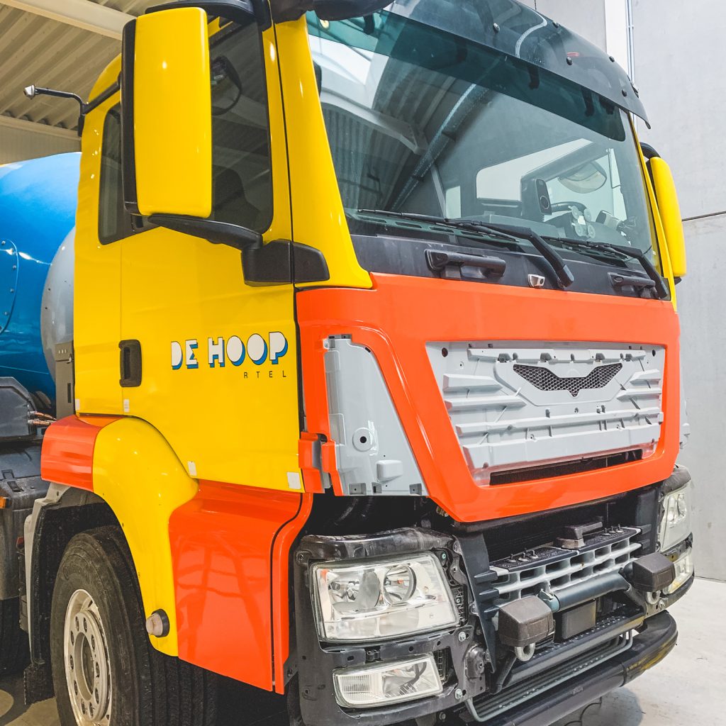 Wrapping van betonmixer