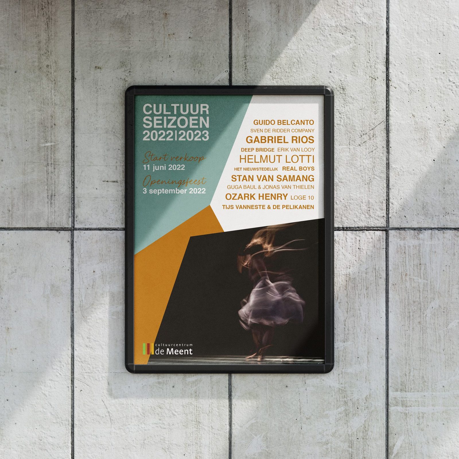 Cultuurseizoen CC De Meent - opmaak van de affiche