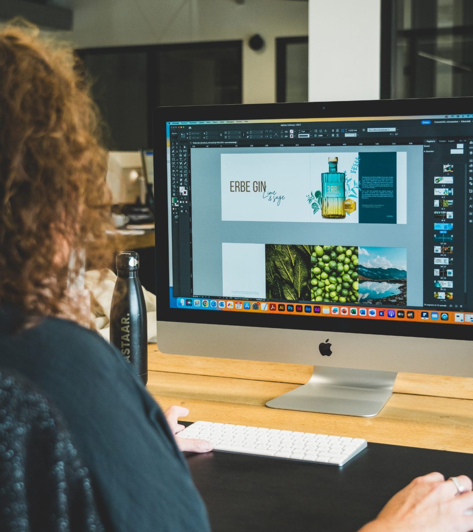 Ontwerp brochure voor erbe gin door Castaar